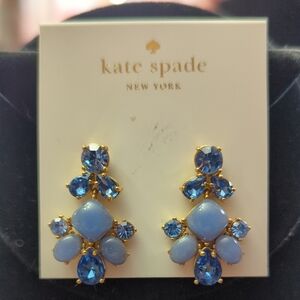 NWT (#51) Kate Spade Gold and Blue Gemstone Post Earrings
